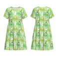 thumbnail image 3 of Bixox Women's Short Sleeve Summer Dress Loose Swing Knee Length Dresses with Pockets-Happy St. Patrick's Day, 3 of 7