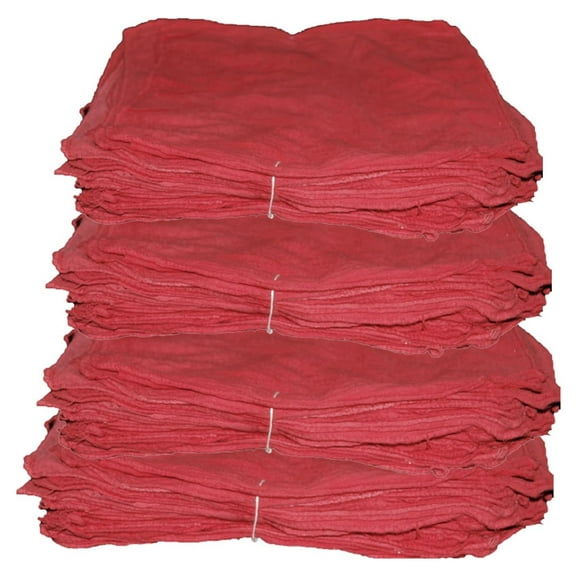 500 Red Shop Towels, Mechanics Rags, Oil Change Rags, 14 X 14 100% Cotton