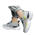 thumbnail image 6 of ZHOGXU Big Girls Boys Sneakers Soft Sole Non Slip Mesh Color Block Comfortable Breathable Casual Sports Shoes For Outdoor Activities Light Gray 37, 6 of 8