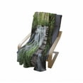 thumbnail image 3 of Jungle Soft Flannel Fleece Throw Blanket, Wooden Footbridge Along the Stream in Greenery Jungle Waterscape Scenery, Cozy Plush for Indoor and Outdoor Use, 50" x 70", Brown Green White, by Ambesonne, 3 of 5