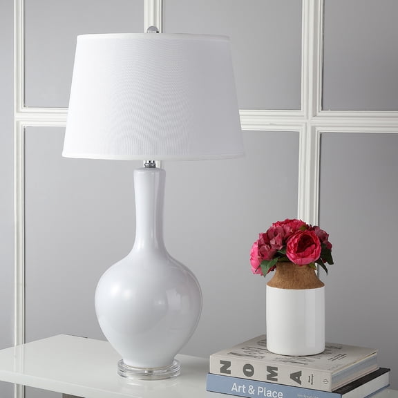 SAFAVIEH Blanche 32 in. H Solid Ceramic Gourd Lamp, White, Set of 2