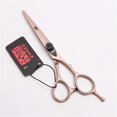 thumbnail image 5 of Juego de tijeras profesionales para cortar el cabello de 6 pulgadas, tijeras de barbero de acero inoxidable, oro rosa., 5 of 5