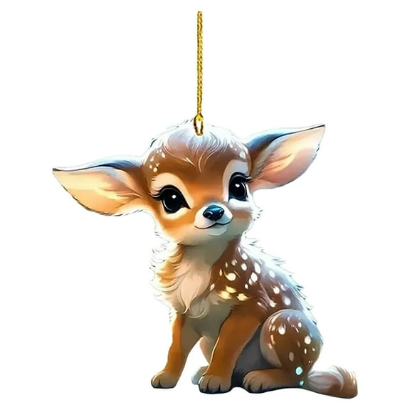 AUDeals Acrylic Reindeer Ornaments Set Acrylic Hanging Reindeer Decorations, Country Farmhouse Christmas Decorations for Tree Hanging, Holiday Home Decor Gift