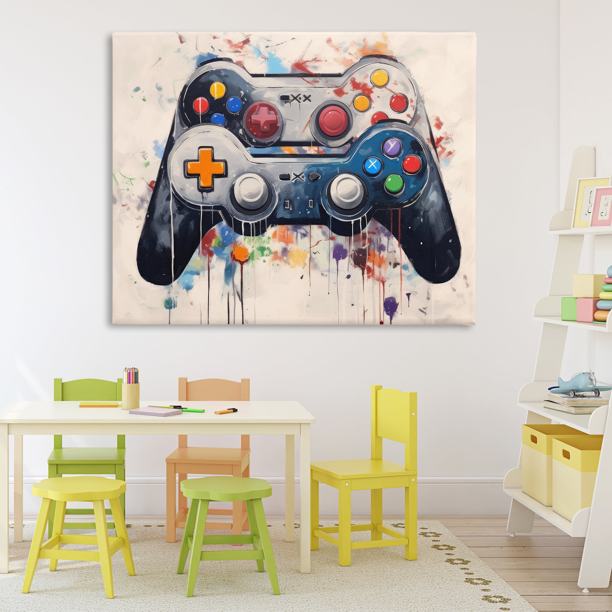 Stupell Industries Joystick Journeys Controller Duo Canvas Wall Art, design by Lazar Studio