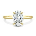 thumbnail image 6 of Solitaire Brilliance Oval Moissanite Engagement Solitaire Ring, 2.50CT Hidden Halo 10k Yellow Gold, Ring Size 5, 6 of 8