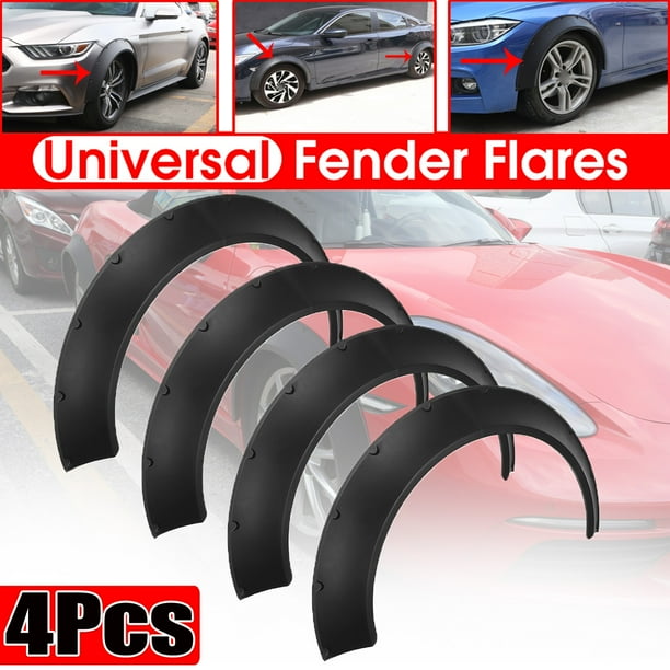 4Pcs Universal Flexible 60+80mm Car Fender Flares Extra Wide Body Wheel