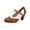 Brown, variant on QIUOMBBP Women's Vintage Round Toe Mary Jane Pumps Fashion Colorblock Buckle Strap Heel Party Dress Shoes Brown