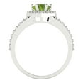 thumbnail image 4 of 1.49 ct Heart Cut Natural Peridot with Simulated Diamond Halo Accents 18K White Gold Womens Engagement Ring, 4 of 6