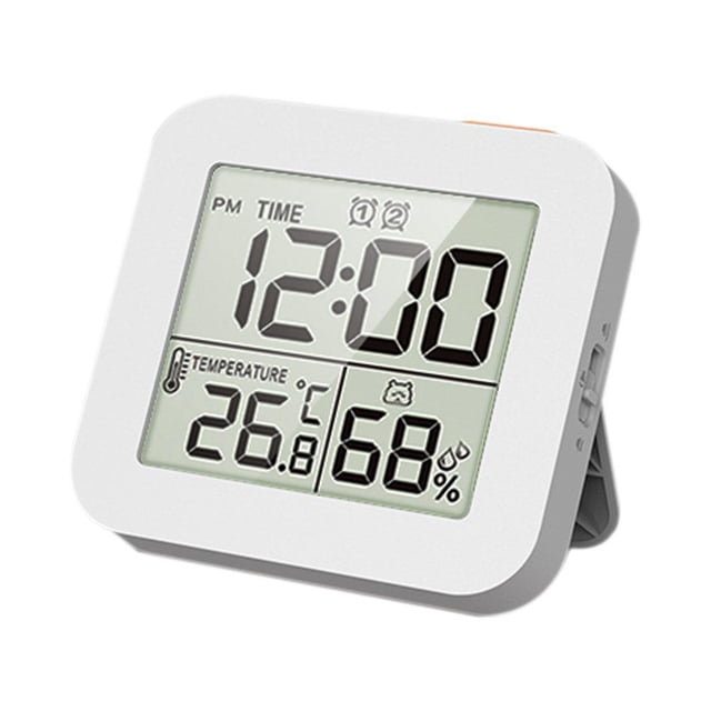 Daily Mix Store Carroterr Bathroom Clock, Digital Shower Clock, Monitors Temperature in C/F and Humidity with Large LED Clear Display, Indoor Relative Humidity Waterproof Clock for Shower Cooking