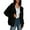 Black, variant on Women's Faux Suede Jacket Oversized Hooded Zip Up Sweatshirts Casual Outerwear Fashion, Pink