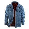 thumbnail image 2 of Miluxas Men's Casual Denim Long Sleeve Hoodless Outwear Jackets Light Blue, 2 of 9