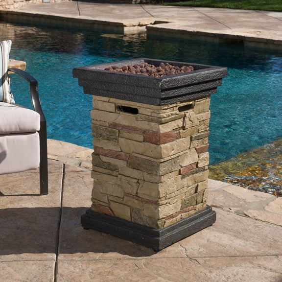 Fox 19.50" MGO Fire column - 40,000 BTU, Natural Stone