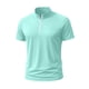 thumbnail image 4 of pstuiky Mangas cortas para hombre, Camiseta deportiva de verano para hombre, de color liso, ajustada, con cremallera, de manga corta y cuello alto camisas casuales para hombre m, 4 of 5