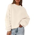 thumbnail image 1 of Suéter PRETTYGARDEN Oversized de Punto Grueso con Mangas Farol M Beige, 1 of 5