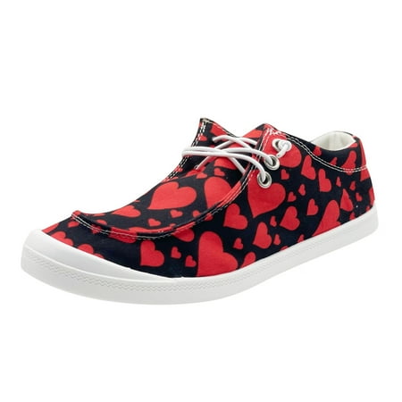 

Mortilo Women Shoes Casual Valentine Day Love Printing Sports Shoes Canvas Fashion Casual Shoes casual shoes Black Canvas 39