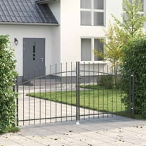 vidaXL Garden Gate with Lock Gray 125 x 300 cm Steel