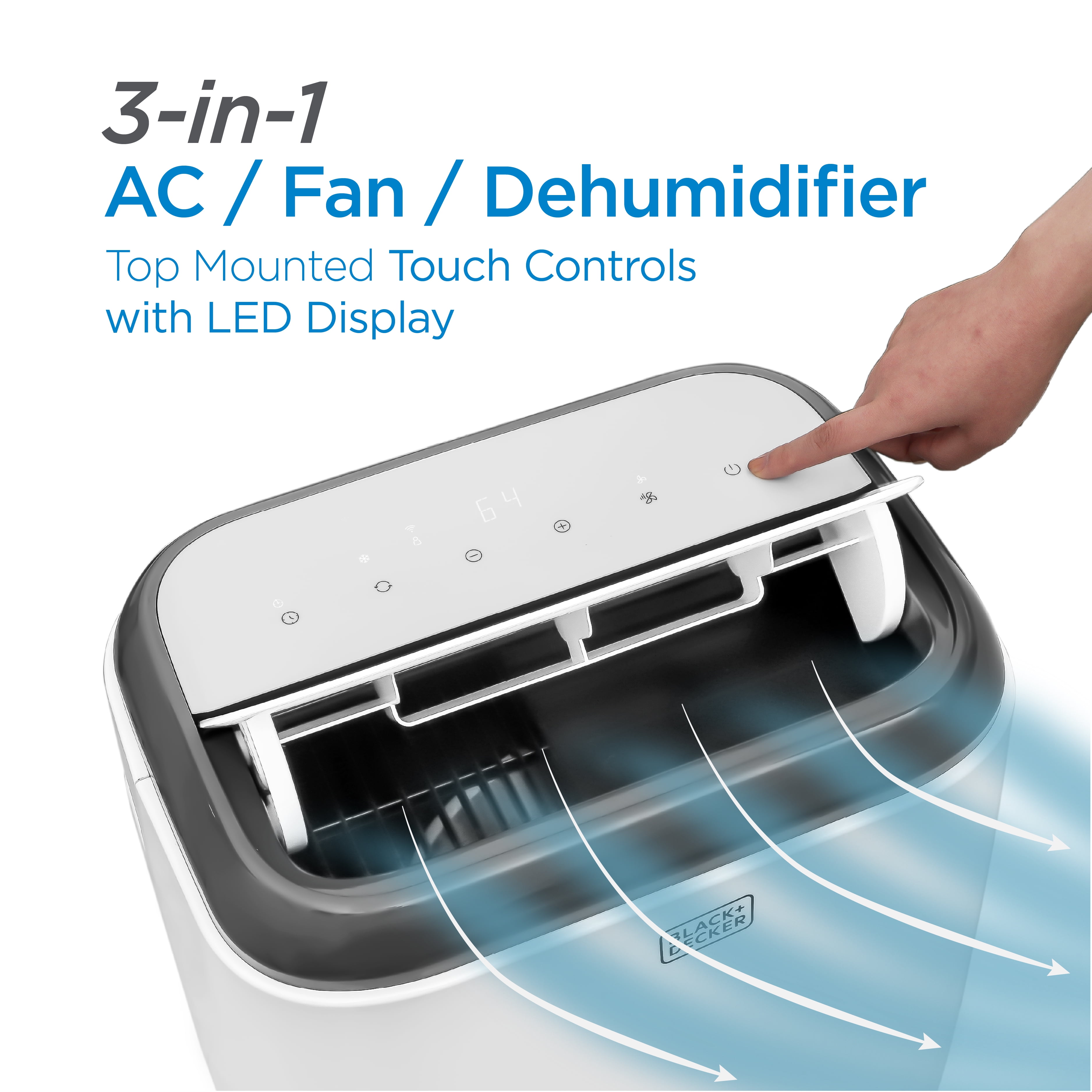 BLACK+DECKER BPP06WTB 6,000-BTU 3-Speed Portable Air Conditioner with Remote