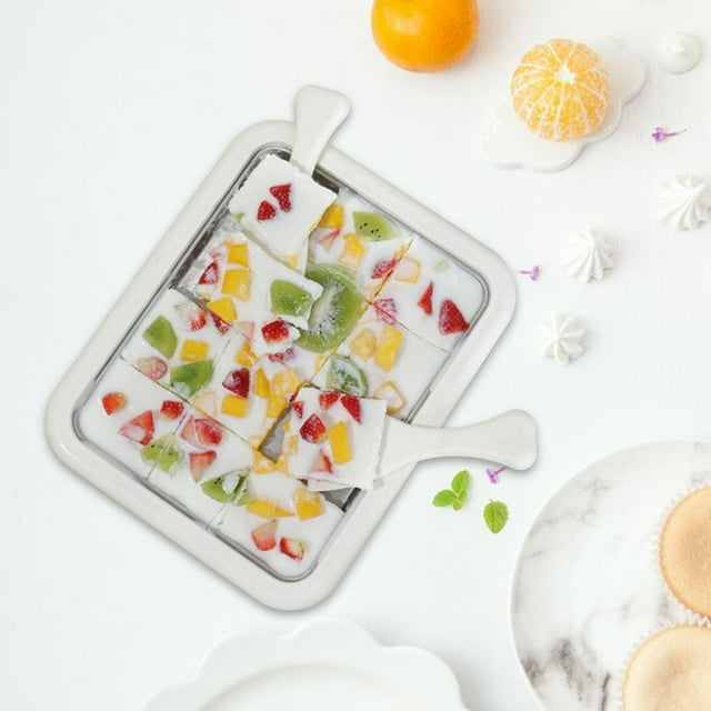 Elodie Ice Cream Maker Homemade Easy to Clean Fun Families Activities Ice Cream Pan White With Lid