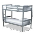 thumbnail image 5 of Bowery Hill Grey Finished Wood Twin Size Bunk Bed, 5 of 7