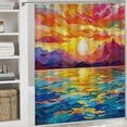 thumbnail image 6 of Orinice Sunset Mountains Water Bathroom Decor Set with Hooks, Colorful Luxurious Graphic Print Polyester Fabric Fashion Shower Curtain Set, 100% Polyester, Washable 60x72, 6 of 7