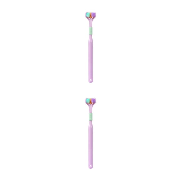 Vogacara Cepillo de portátil para adultos, hogar, hotel, mujeres, hombres, cepillo de dientes, herramienta de limpieza de 360 grados, Violeta 2piezas Vogacara CBP444138