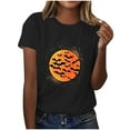 thumbnail image 3 of Halloween T-Shirt for Women Funny Graphic Tee Spooky Fall Tops Short Sleeve Holiday Party Shirt, 3 of 4