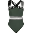 thumbnail image 3 of Hilor Women's One Piece Swimsuits Front Crossover Swimwear Hollow Bathing Suits Monokinis, 3 of 8