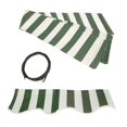 thumbnail image 2 of ALEKO Parasol Demi-Cassette Auvent de Terrasse Rétractable 10x8 ft Rayures Blanches Vertes, 2 of 5