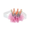 thumbnail image 2 of Lilgiuy Toddler Girls Crown Headband Newborn Princess Hair Band Cute Solid Color Mesh Crown Pearl Wedding Photoshoot Party Headband for 0-3Years, 2 of 3
