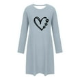 thumbnail image 3 of Hvot&aat Nightgowns for Women Short Sleeve Heart Printed Sleep Shirt Dress Holiday Sleepwear, 3 of 5