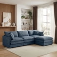 thumbnail image 3 of CARZZI LIFE Modular Sectional Sofa, 102 Inch L Shaped Couch Set with Armrests, 3-Seater Comfy Cloud Couches for Living Room Apartment, Blue, 3 of 11