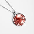 thumbnail image 4 of Octopus Women's Glass Circular Pendant Necklace - Stylish Jewelry for Everyday Wear, 4 of 5