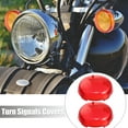 thumbnail image 2 of 4pcs Red Motorcycle Turn Signal Light Lens Covers Front Rear for Harley Dyna Street Glide Softail Road King Springer, 2 of 6