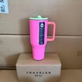thumbnail image 1 of Vaso HydroJug de 32OZ/40OZ, tapa de paja para viajero, taza de coche con aislamiento al vacío de acero inoxidable, viaje térmico helado de doble pared,Orchid,40OZ, 1 of 9