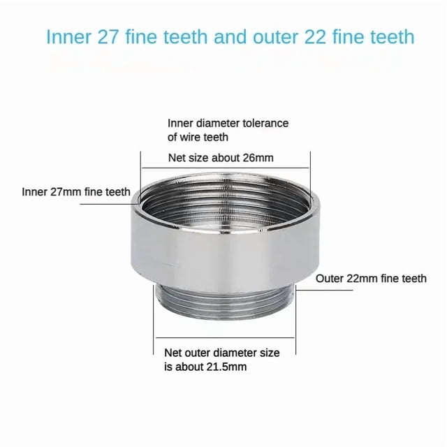 Faucet Adapter 22 Turn 16 18 20 22 24 26 28 30 32mm Internal and External Fine Tooth Faucet Conversion Thread Accessories