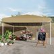 thumbnail image 4 of Khaki 10x10 pop - up awning: includes 1 side wall, 3 adjustable heights, roller bag, y 4 sandbags, 4 of 9