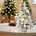 thumbnail image 6 of XEAZON Mini Christmas Trees for Tabletop, 18In Snow Flocked Christmas Tree with LED Lights and Wood Base, Small Christmas Pine Tree, Christmas Ornaments for Indoor Table Desk Home Shop Bar Party, 6 of 9
