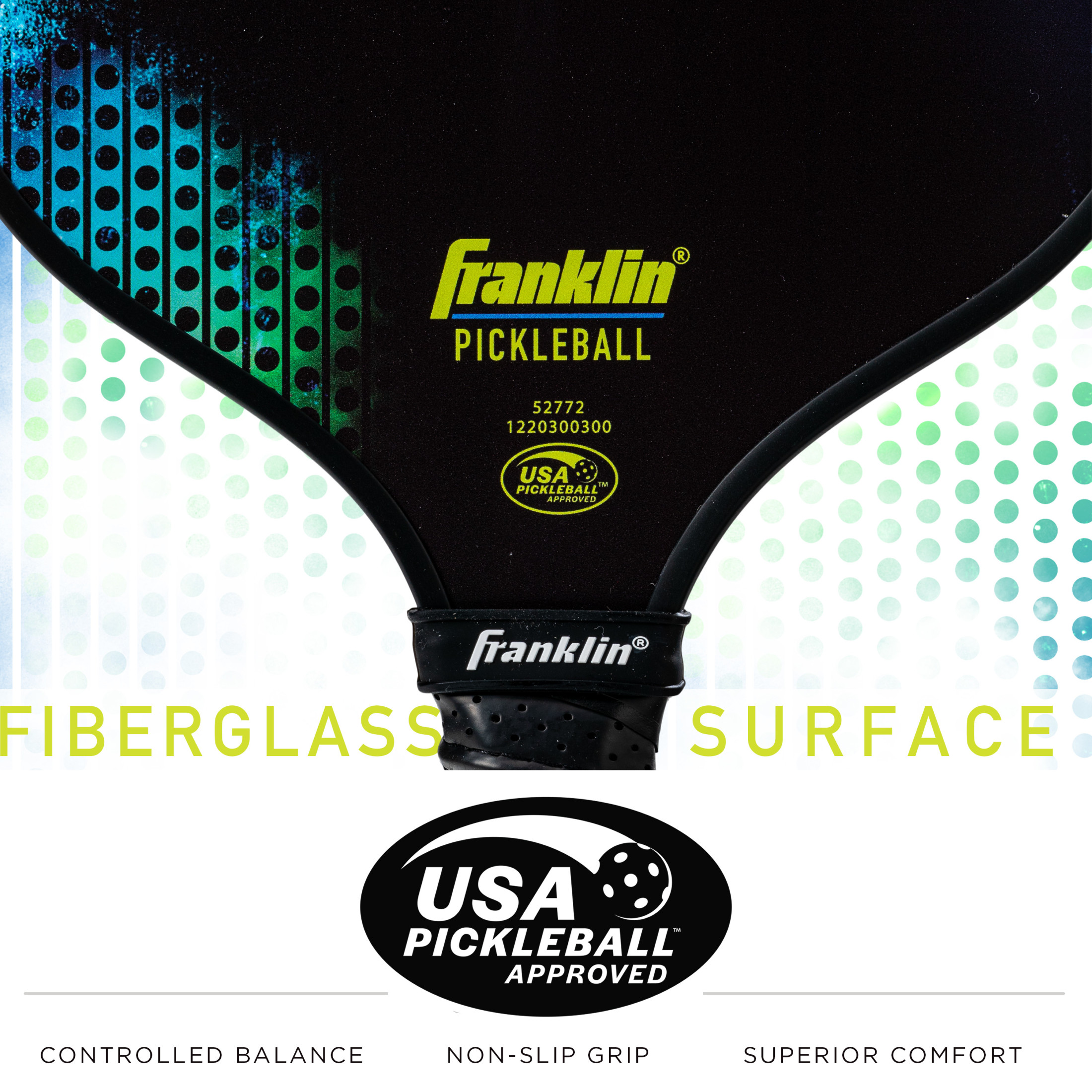 Franklin Sports Pickleball Paddle - X-1000 Polypropylene Core Pickleball Racket - Official USA Pickleball (USAPA) Approved Pickleball Paddle - Lightweight Pro Racket - Green - 8mm Thick Core