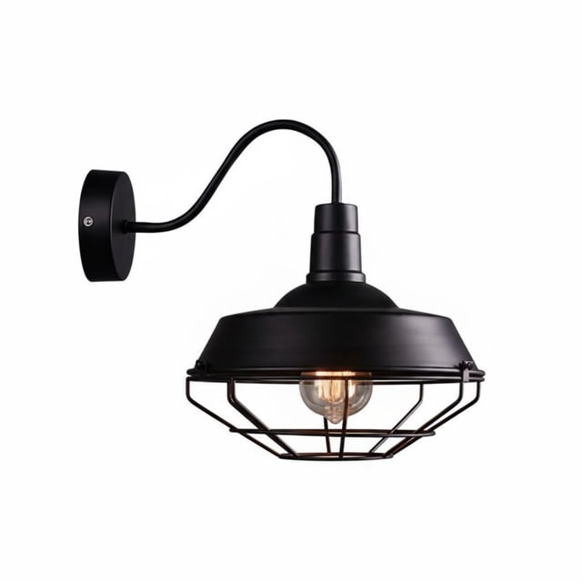 predolo Aplique de Pared Industrial Antioxidante Luz de Pared con Pantalla de Hierro Aplique Retro Negro y Dorado para Pasillo, Dormitorio, Restaurante