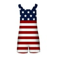 thumbnail image 5 of Lovskoo 2024 Short Jumpsuits for Women Independence Day American Flag Loose Sleeveless Casual Romper Overalls Jumpsuit with Pockets Multicolor 2XL, 5 of 6