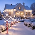 thumbnail image 5 of AZXY Christmas Solar Stake Lights, 5-Pack Star LED Pathway Lights, 6.56 FT Length Waterproof Auto On Off Solar Christmas Decorations, Outdoor Garden Landscape Lighting for Lawn Patio Walkway Yard, 5 of 7