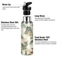 thumbnail image 3 of Yayeee 33oz Insulated Water Bottle Double Wall Stainless Steel with Flip Straw Lid, Green Mountain Pattern, 3 of 7