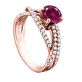 thumbnail image 3 of Aonejewelry 1.15 Ct. Ttw Halo Split Shank Created Ruby and Diamond Engagement Ring Crafted In 14k Solid Rose Gold, 3 of 4