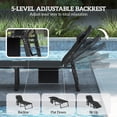 thumbnail image 3 of Outsunny Chaise Lounge Chair Outdoor Set of 2, 5-Position Adjustable Tanning Chair, Pool Lounge Chairs with Cushions, Side Pocket, Black, 3 of 9