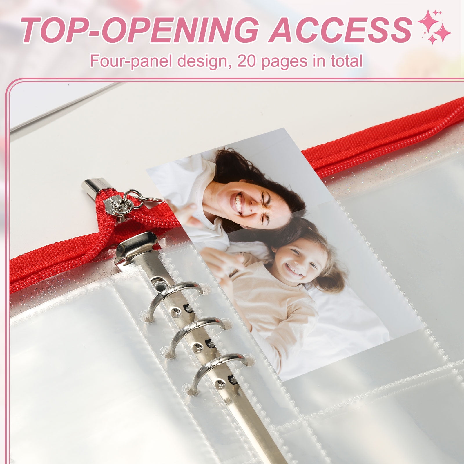 A5 Photocard Binder, 4 Photo Style Clear KPop Photocard Holder Binder Book,  Korean Kpop Photo Card Album with 25 Pcs Inner (200 Card Slots), Dark Blue