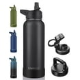 thumbnail image 1 of Botella de agua aislante CIVAGO de 1,2 L con pajita y 3 tapas Midnight, 1 of 5