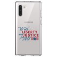 thumbnail image 1 of DistinctInk Clear Shockproof Hybrid Case for Samsung Galaxy Note 10 (6.3" Screen) - TPU Bumper Acrylic Back Tempered Glass Screen Protector - With Liberty and Justice For All, 1 of 1