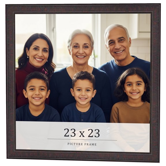 23x23 Rustic Brown Real Wood Picture Frame Width 0.75 inches | Interior Frame Depth 0.5 inches |