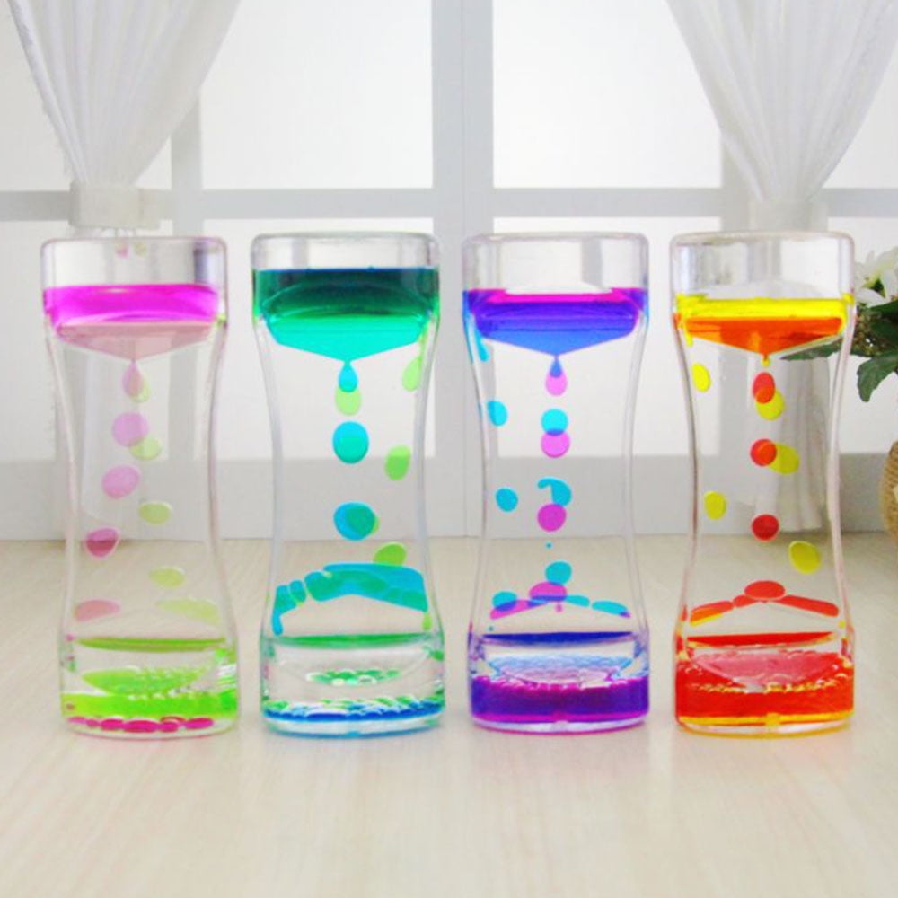 Desk Gadget Floating Color Oil Hourglass Mix Illusion Timer Fidget Toy Ornament 