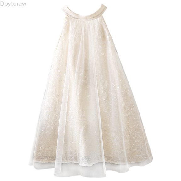 Dpytoraw Girls Dresses French Style Mesh Sleeveless Dress With Sequins For Daily Wear Spring Summer Outfits Age 3 8 Years Girls Summer Dresses Size 2-4 Years